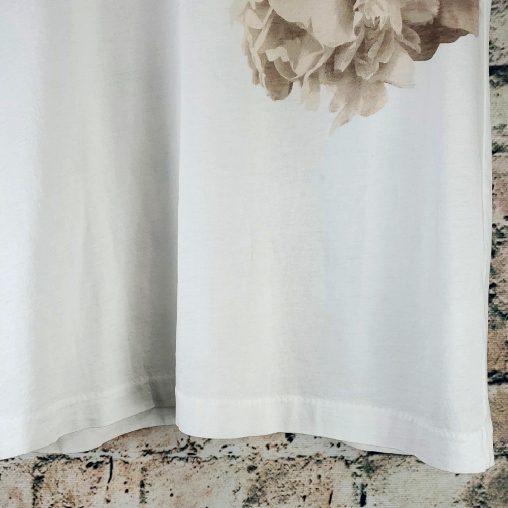 J. Crew | Bold Gypsy Boho Cottagecore Peach Floral T-Shirt Top - Picture 5 of 8